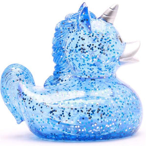 Glitzer Einhorn blau Quietscheente