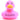 Badeente pink mit gelben Schnabel- PERSONALISIERT- schwarz
