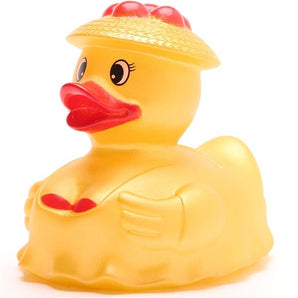 Goldene Schwarzwald Quietscheente Frau