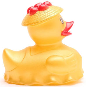 Goldene Schwarzwald Quietscheente Frau