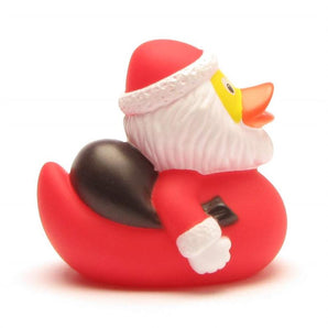 Badeente Weihnachtsmann mit Sack und Glocke