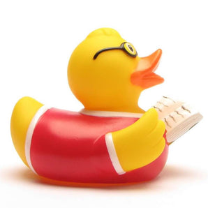 Bücherwurm Quietscheente mit Brille