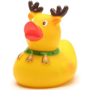 Weihnachts-Badeente Rentier mit Glöckchen