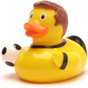 Badeente Fußballer schwarz-gelb