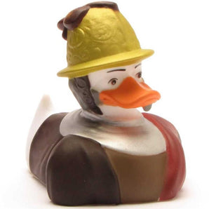 Badeente mit dem Goldhelm