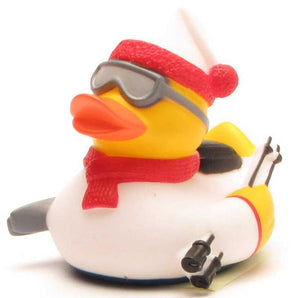 Badeente Schifahrer - weiss