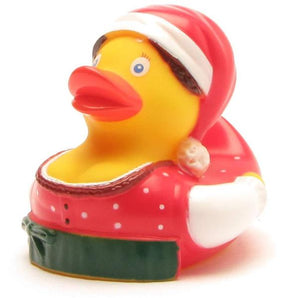 Weihnachtsfrau Badeente im Dirndel