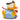 Ski-Duck mit weißem Helm und Brille - blau