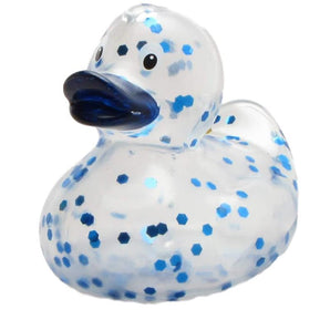 Quietscheente Glitzer blau