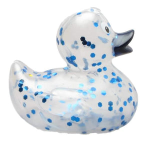 Quietscheente Glitzer blau