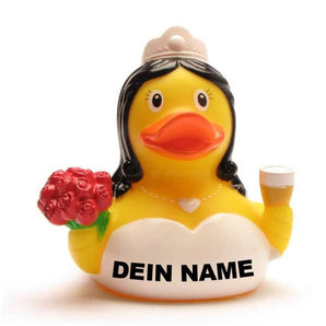 Braut mit Sektglas - Personalisiert