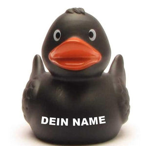 Badeente Merle schwarz 7,5 cm - Personalisiert