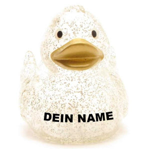 Ente Camilla - Glitzer mit goldenem Schnabel - Personalisiert