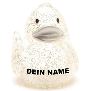 Ente Britta - Glitzer mit silbernem Schnabel - Personalisiert