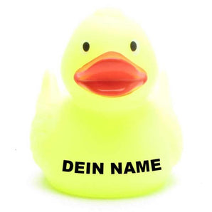 Glow in the Dark Ente - gelb - Personalisiert