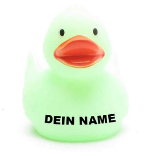 Glow in the Dark Ente - grün - Personalisiert