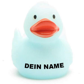 Glow in the Dark Ente - blau - Personalisiert