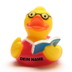 Bücherwurm Badeente - Personalisiert
