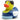 Badeente Zenzi mit blauer Schürze und Herzamulett