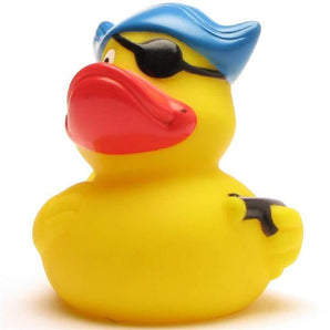 Piraten Badeente blauer Hut + Augenklappe