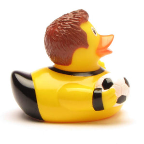 Badeente Fußballer schwarz-gelb